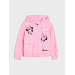 Sinsay - Dukserica sa pamukom, kapuljačom i printom Minnie Mouse - pastelno roze