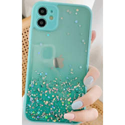 MCTK6-IPHONE X/XS * Furtrola 3D Sparkling star silicone Turquoise (89)