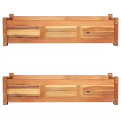 Povišene vrtne gredice 2 kom od drva bagrema 100 x 30 x 25 cm