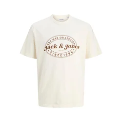 JACK & JONES Majica JJEDover rjava/bela