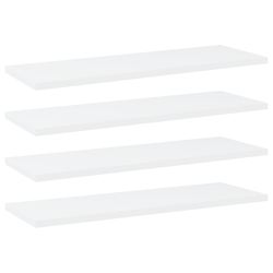Police za knjige 4 kom bijele 60x20x1,5 cm konstruirano drvo