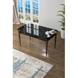 Hanah Home Trpezarijski sto Zen, 132x78x80 cm, Crni