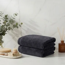 Lessentiel Maison Set peškira za kupanje, 2 komada, Crni