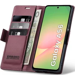 Overboard Ovitek za Samsung Galaxy A56 5G, sijoč liči , denarnica s preklopom, rdeč