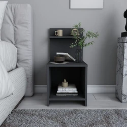 Hanah Home Noćni ormarić Ullman 35,6x72x37,4cm Antracit