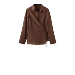 MANGO Bluza GALE temno rjava