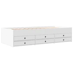 Vidaxl Dnevna postelja s predali brez vzmetnice bela 90x190 cm