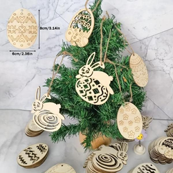 Velikonočna lesena jajca (15 kosov) | EGGNAMENTIFY