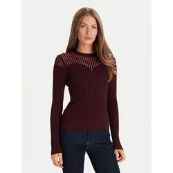 Morgan Pulover 252-MAMDO Bordo rdeča Slim Fit