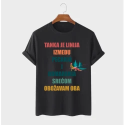 MAFIMI Majica Tanka je linija između Pecanja i Odmaranja, Crna
