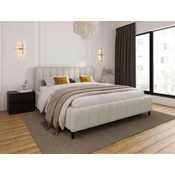 Carryhome OBLAZINJENA POSTELJA 180 cm x 200 cm , tekstil bež