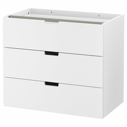 NORDLI Modularna komoda, 3 fioke, bela, 80x68 cm