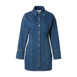 TOPSHOP Dolga srajca TAYLOR moder denim