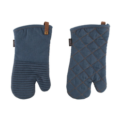 Set of 2 kitchen mitts, Dark Blue - Tiseco
