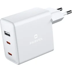 SWISSTEN NETWORK.ADAP.GaN 2x USB-C+1xUSB 70W