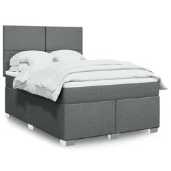 vidaXL vidaXL Box spring posteljni z vzmetnico temno siv 140x190 cm blago, (21321564)