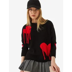 Bianco Lucci Pulover Pullover rdeča/črna