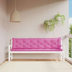 Jastuci za vrtnu klupu 2 kom ružičasti 200x50x7 cm tkanina