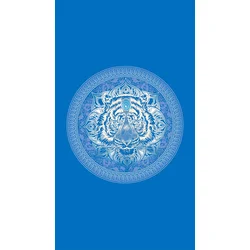 Hitro sušeča brisača za plažo TIGER modra 100×180 cm, 100% mikrovlakna