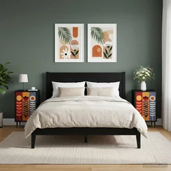 Vidaxl Nočna omarica ESSEN 2 kos Črni hrast 36 x 33 x 61 cm