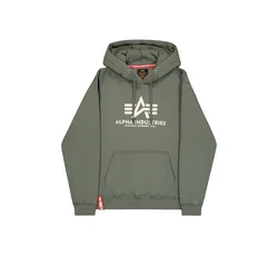 ALPHA INDUSTRIES Majica temno zelena/bela