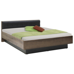 Carryhome POSTELJA 180 cmx200 cm , leseni material črna, hrast