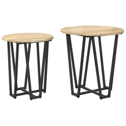 Set pomoćnih stolića 2 pcs Sonoma hrast i crna