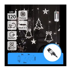 Aigostar - LED spoljni božićni niz 120xLED/6W/230V/8 funkcija 3x0,6m IP44 hladna bela+daljinski upravljač