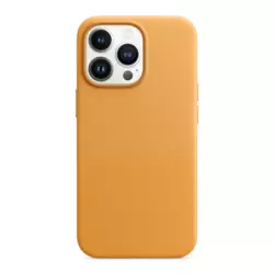 Maska Beautiful Shine Leather za iPhone 14 Pro Max narandzasta.