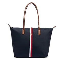 Tommy Hilfiger Ročna torba Popette Tote Corp AW0AW19027 Mornarsko modra