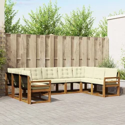 Set vanjskih sofa s jastukom 9 pcs Prirodna i krem
