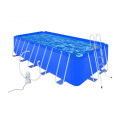 VIDAXL bazen z jeklenim okvirjem lestvijo in črpalko (540x270x122cm)