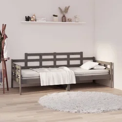 Den Dnevna postelja siva trdna borovina 90x200 cm