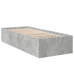 Vidaxl Posteljni okvir betonsko siv 75x190 cm inženirski les