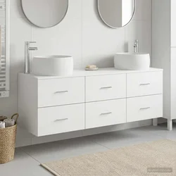 Set namještaja za kupaonicu 3 kom. Bijela 49,5 x 44,5 x 66 cm