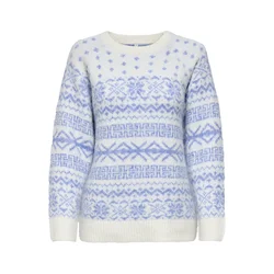 ONLY Pulover ONLXMAS NORDIC modra/bela