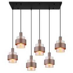 Globo 15560-6HA - Luster na sajli MILLEY 6xE27/60W/230V braon