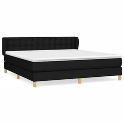 Vidaxl Box spring postelja z vzmetnico črna 160x200 cm blago
