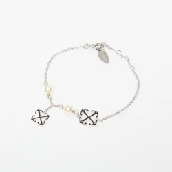 Zapestnica Off-White Bangle Bracelet Silver/ Black Universal