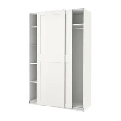 PAX/GRIMO Garderobna omara, bela/bela, 150x66x236 cm
