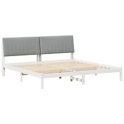 Vidaxl Konstrukcija postelje Bela 200 x 200 cm Masivno borovo les