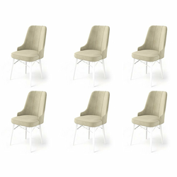 HANAH HOME Set 6 stolica Pare Cream White