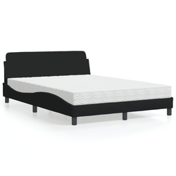 Krevet s madracem Dover crni 140 x 190 cm od tkanine