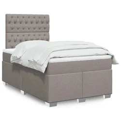 Vidaxl Box spring postelja z vzmetnico taupe 120x190 cm blago