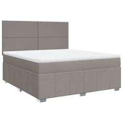 Vidaxl Box spring postelja z vzmetnico taupe 180x200 cm blago
