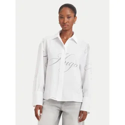 HUGO Srajca Echinacea 50562585 Bela Oversize