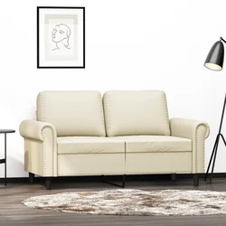 Greatstore Dvosed krem 120 cm umetno usnje