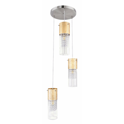 Globo 15908-3G - Luster na sajli WEMMO 3xE27/60W/230V, prečnik 30 cm, zlatna