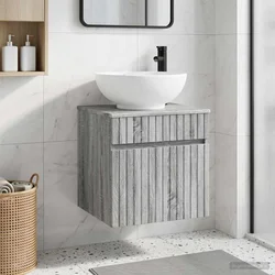 Umivaonik s policom za zid Siva Sonoma 49 x 44,5 x 66,5 cm