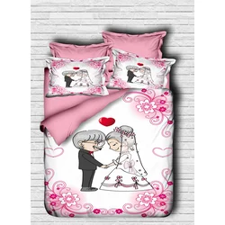Aberto Design Set Double posteljine 121, 200x220cm, Roze